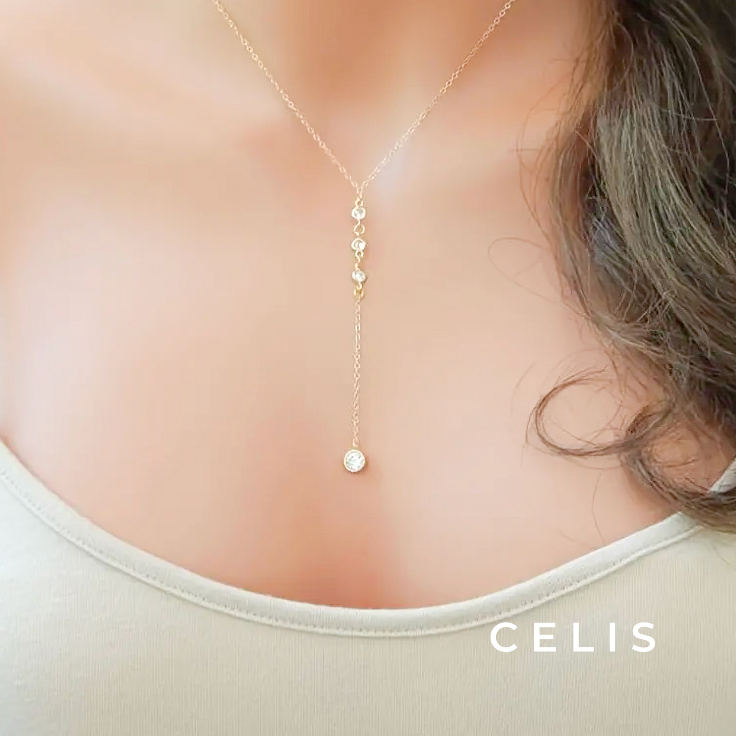 Elegant Zirconia Drop Necklace