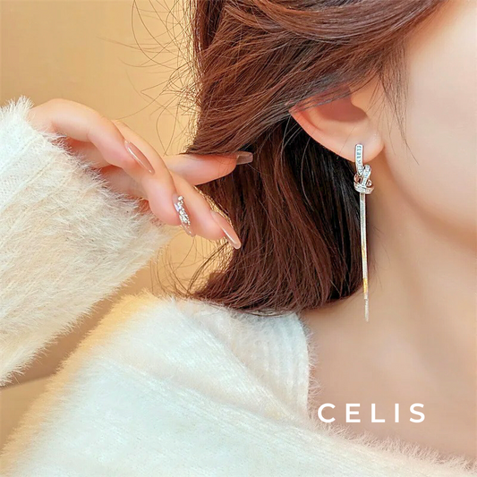 【Limited Item】 Elegant Glitter Tassel Earrings