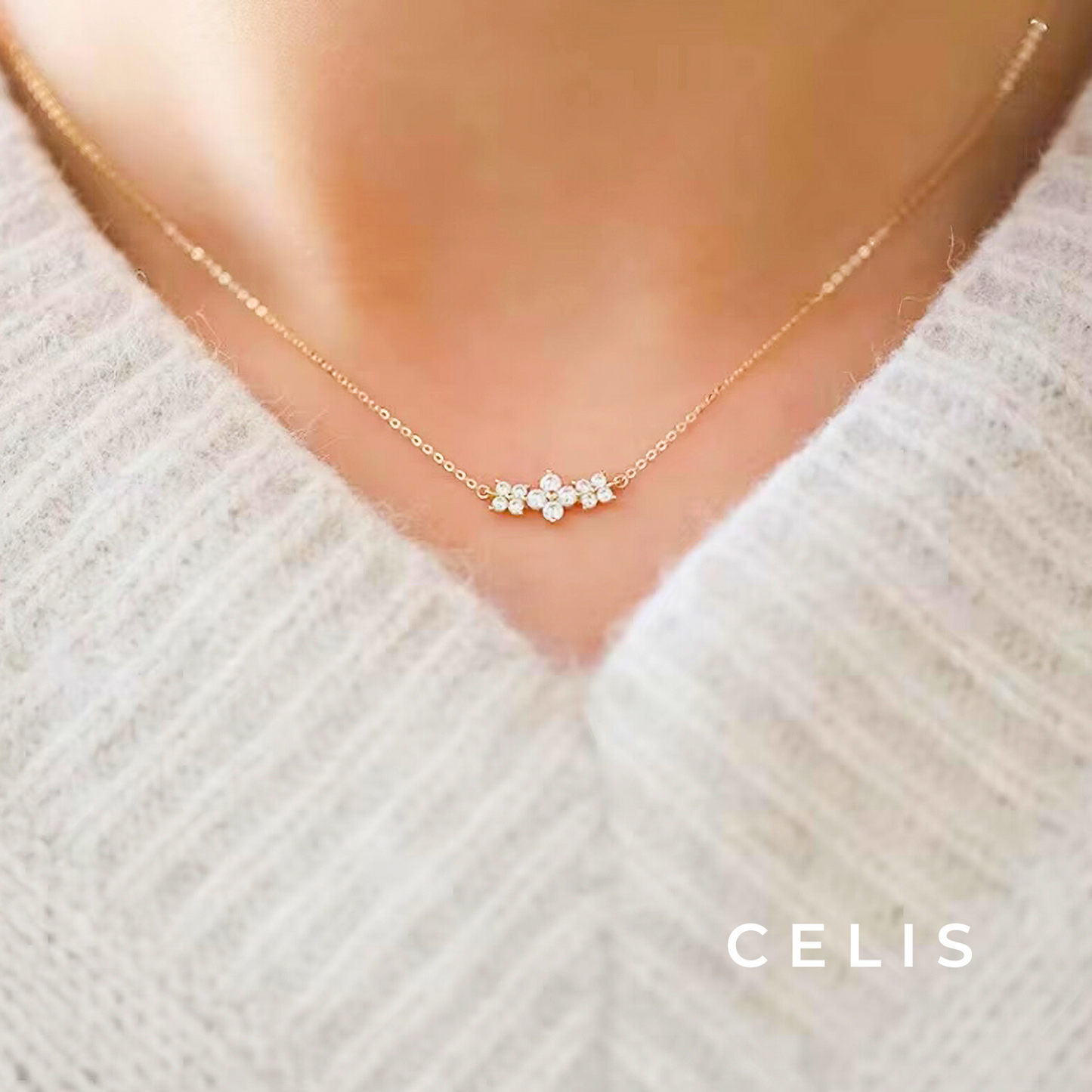 【Limited Item】 Floral Zirconia Necklace