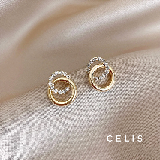 【Limited Item】 Elegant Twin Circle Earrings