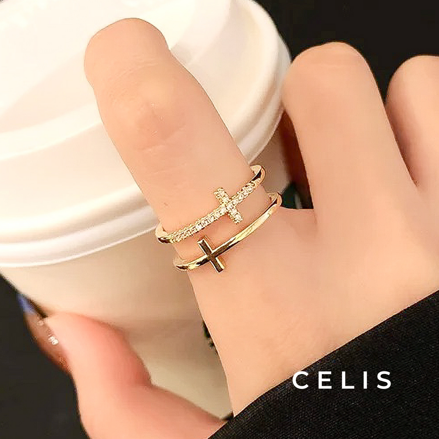 Zirconia Cross Ring