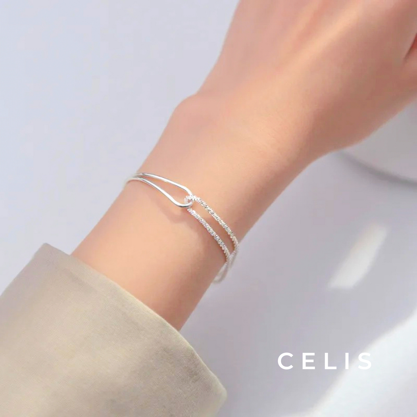 Bangle Diamond Cut Chain Bracelet