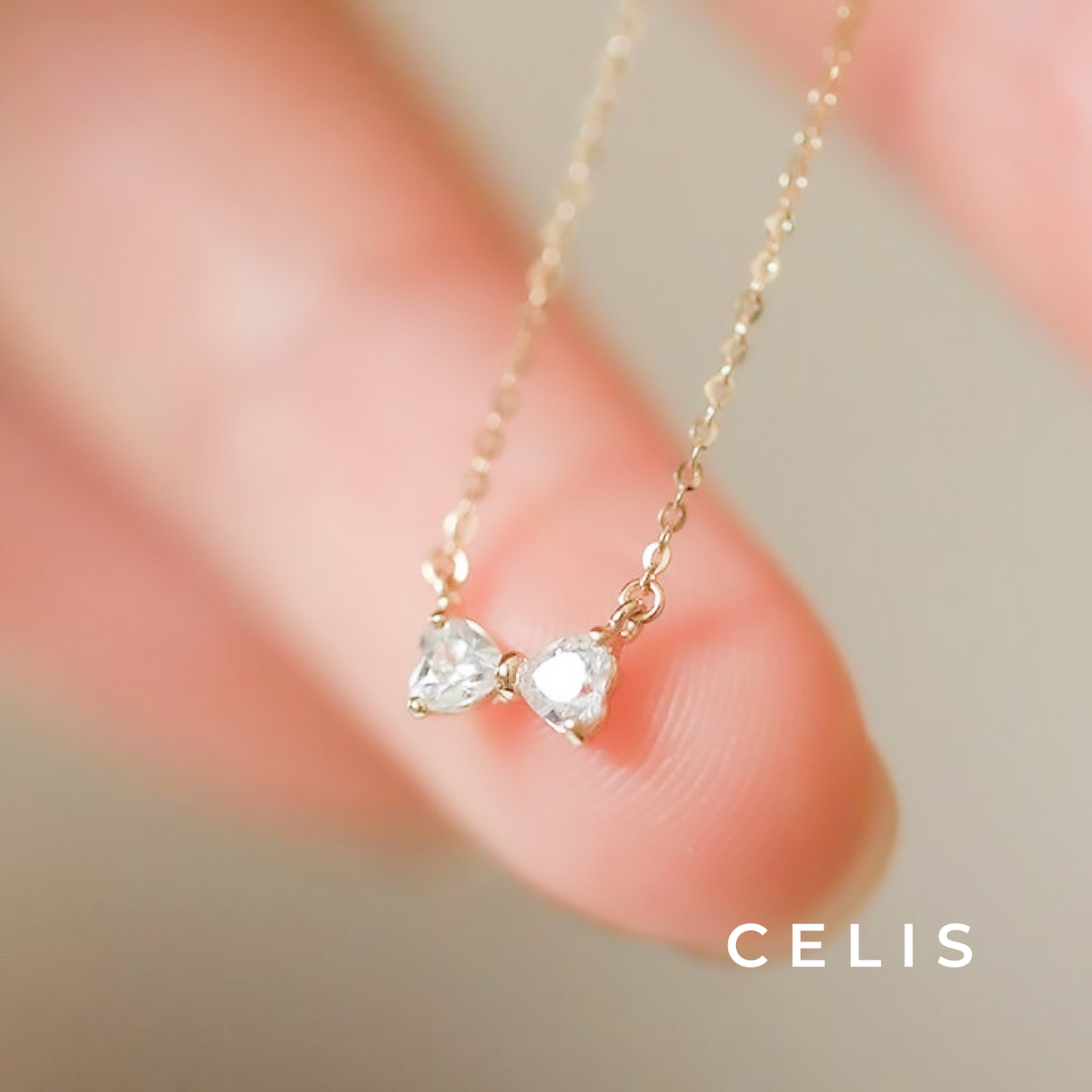 Ribbon Zirconia Necklace