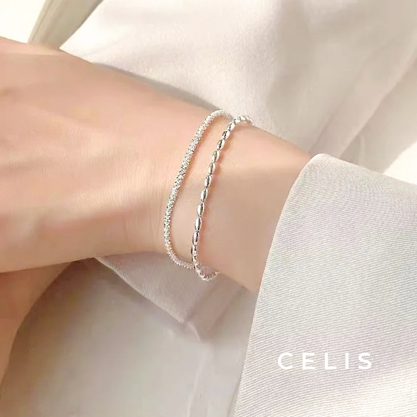 Layered Diamond Cut Chain Bracelet