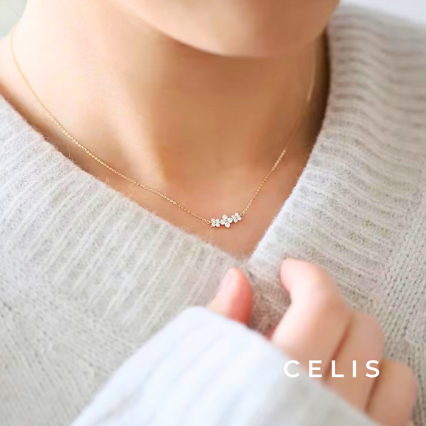 【Limited Item】 Floral Zirconia Necklace