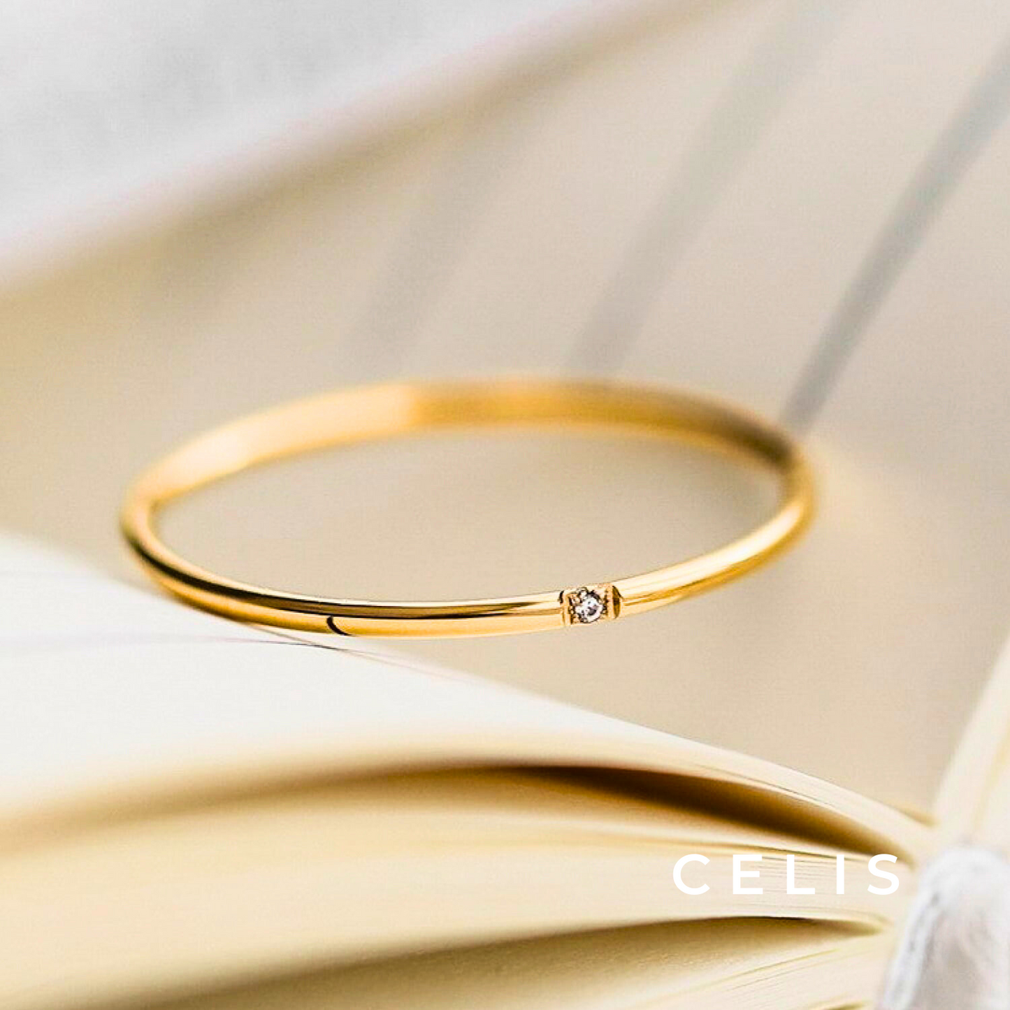 Zirconia Ring Gold Surgical Stainless Steel