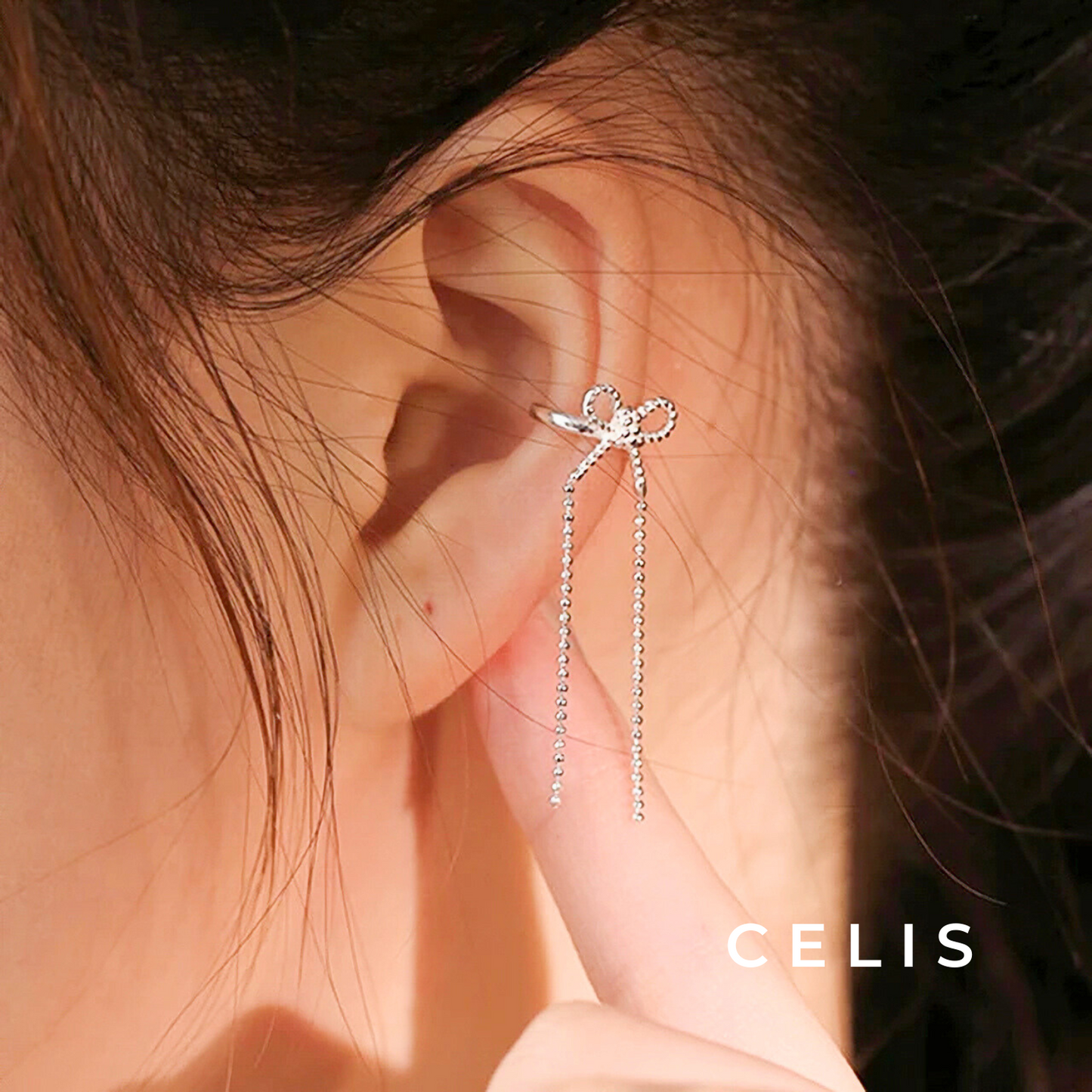 Ribbon Tassel Ear Cuff