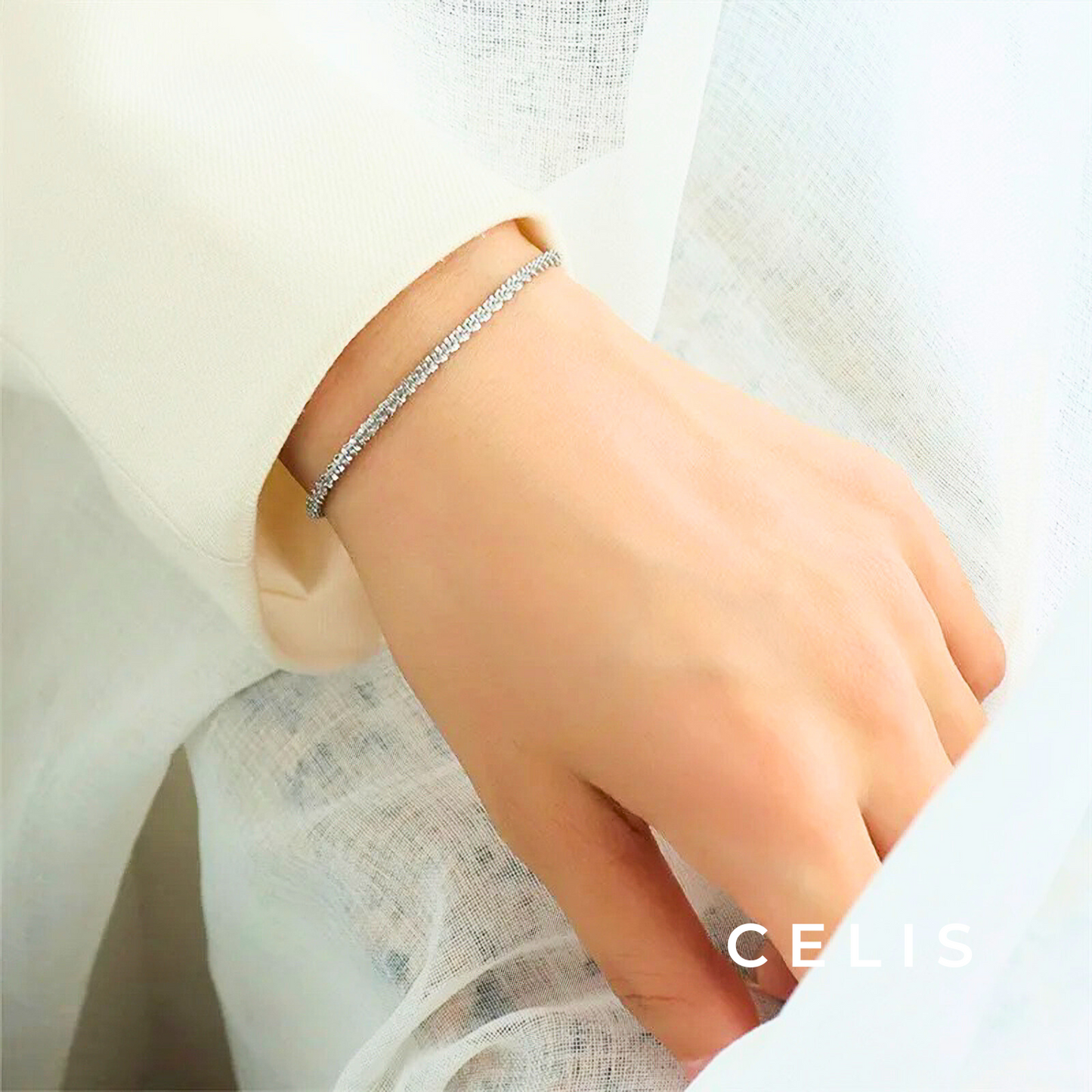 Diamond Cut Chain Bracelet Silver