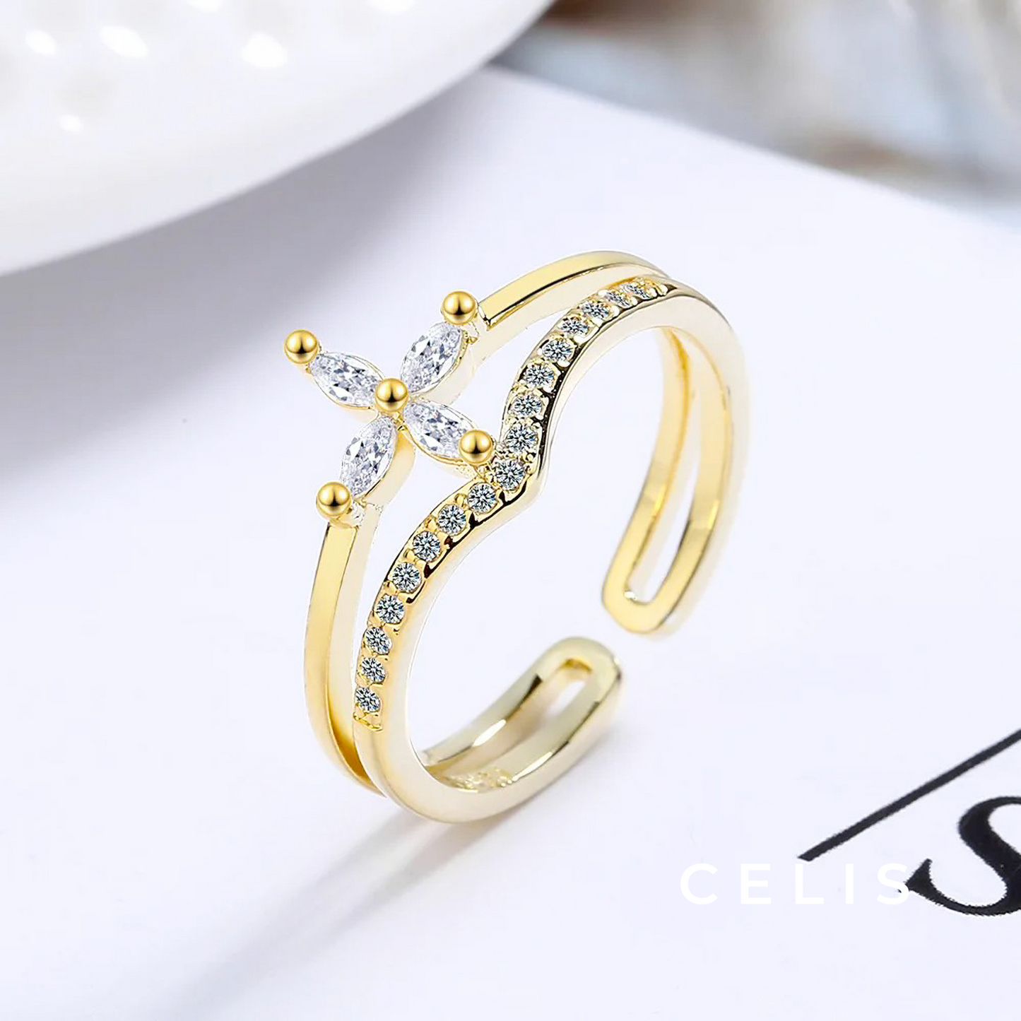 Zirconia Blossom Ring
