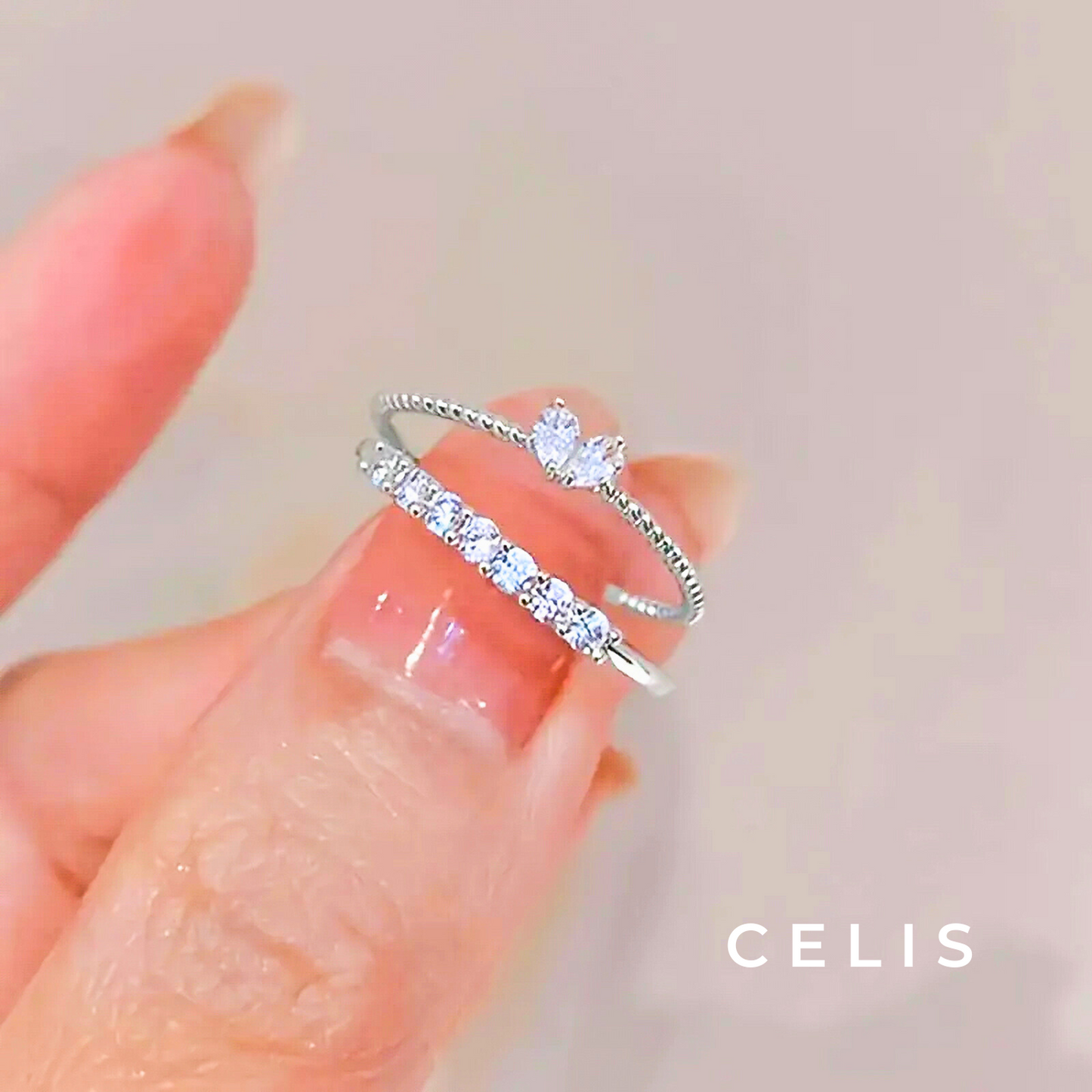 Heart Zirconia Stack Ring