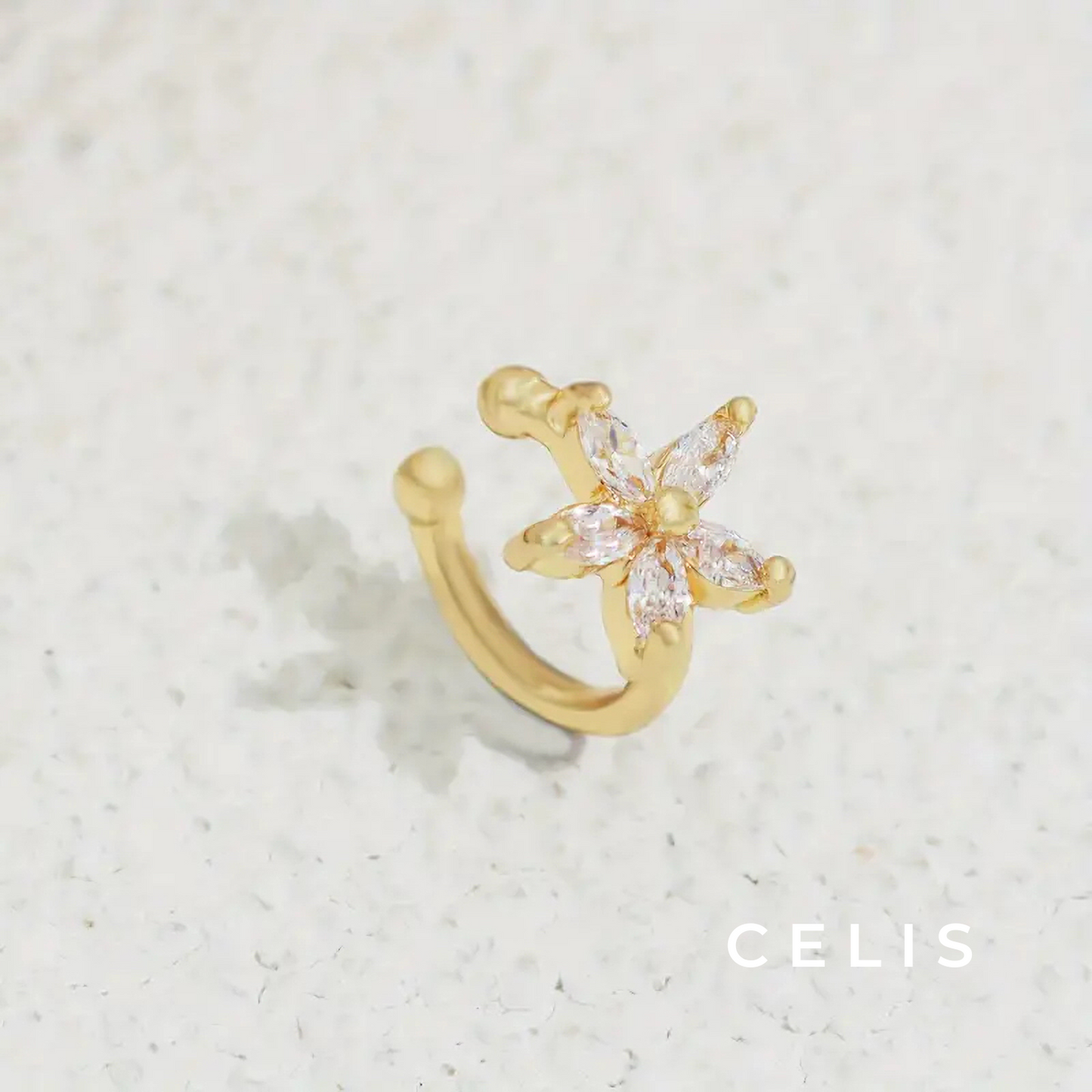 【Limited Item】 Flower Zirconia Ear Cuff