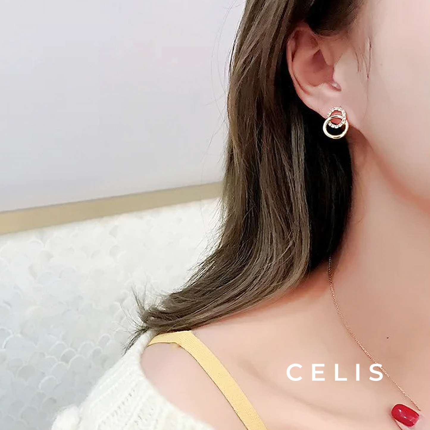 【Limited Item】 Elegant Twin Circle Earrings