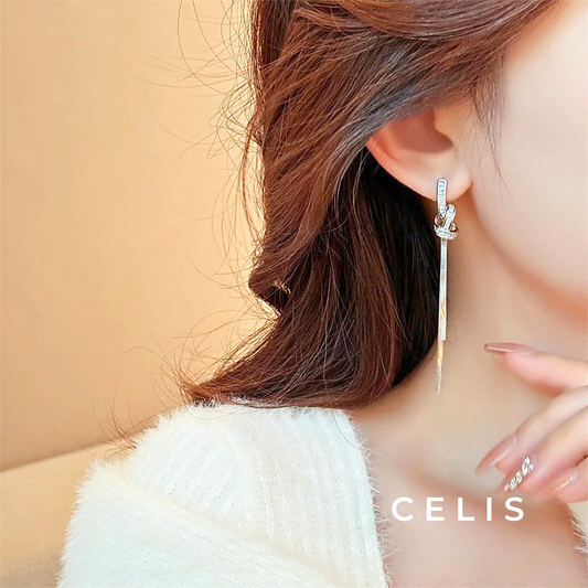 【Limited Item】 Elegant Glitter Tassel Earrings