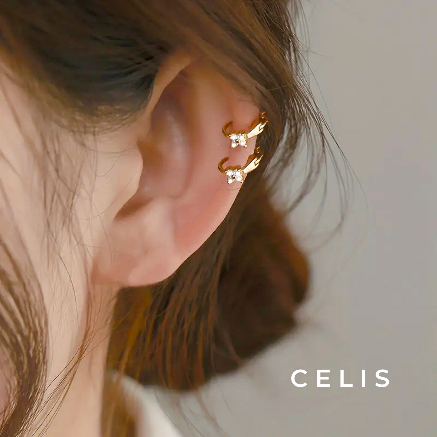 Daisy Drop Hoop Earrings