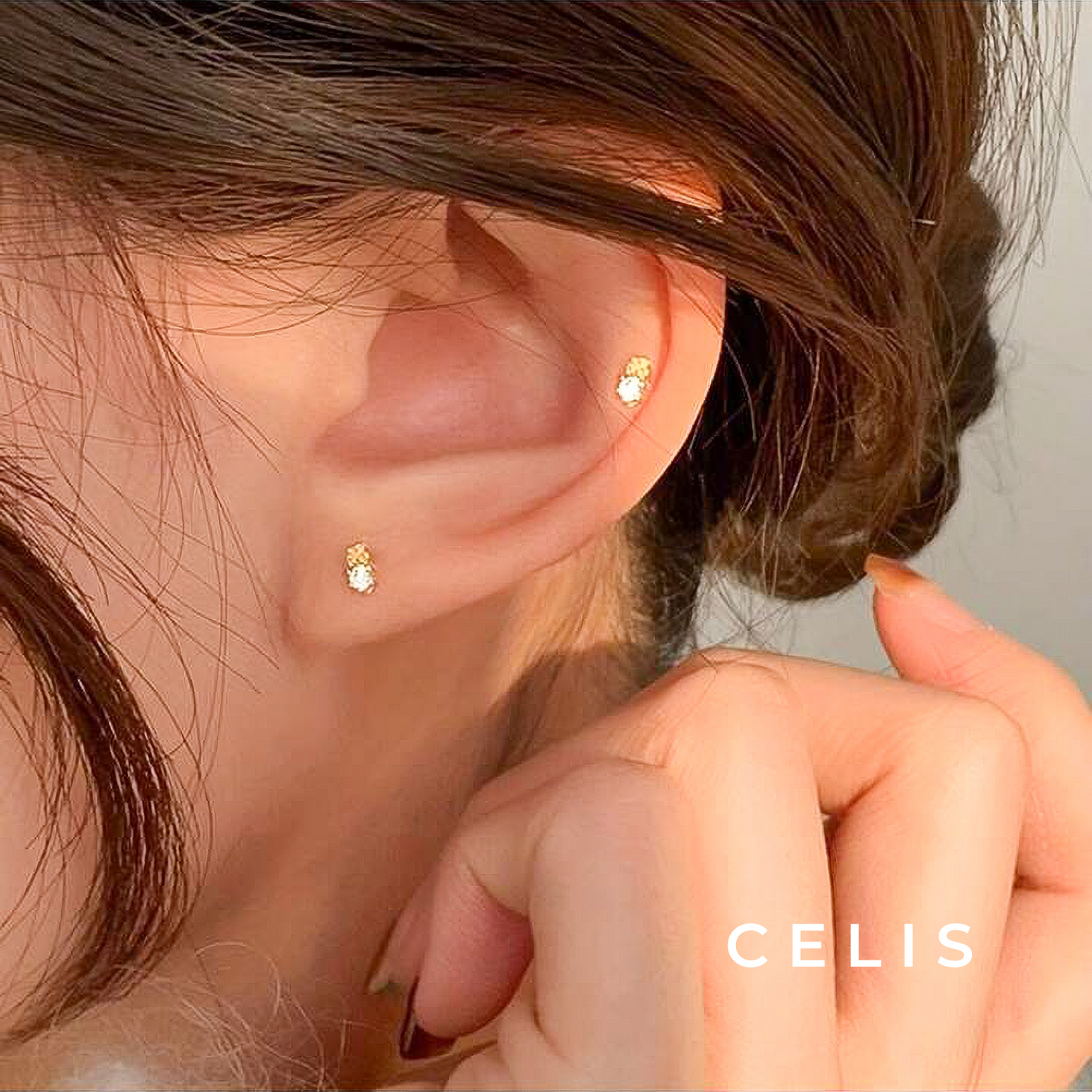【Limited Item】 Minimal Stud Zirconia Earrings