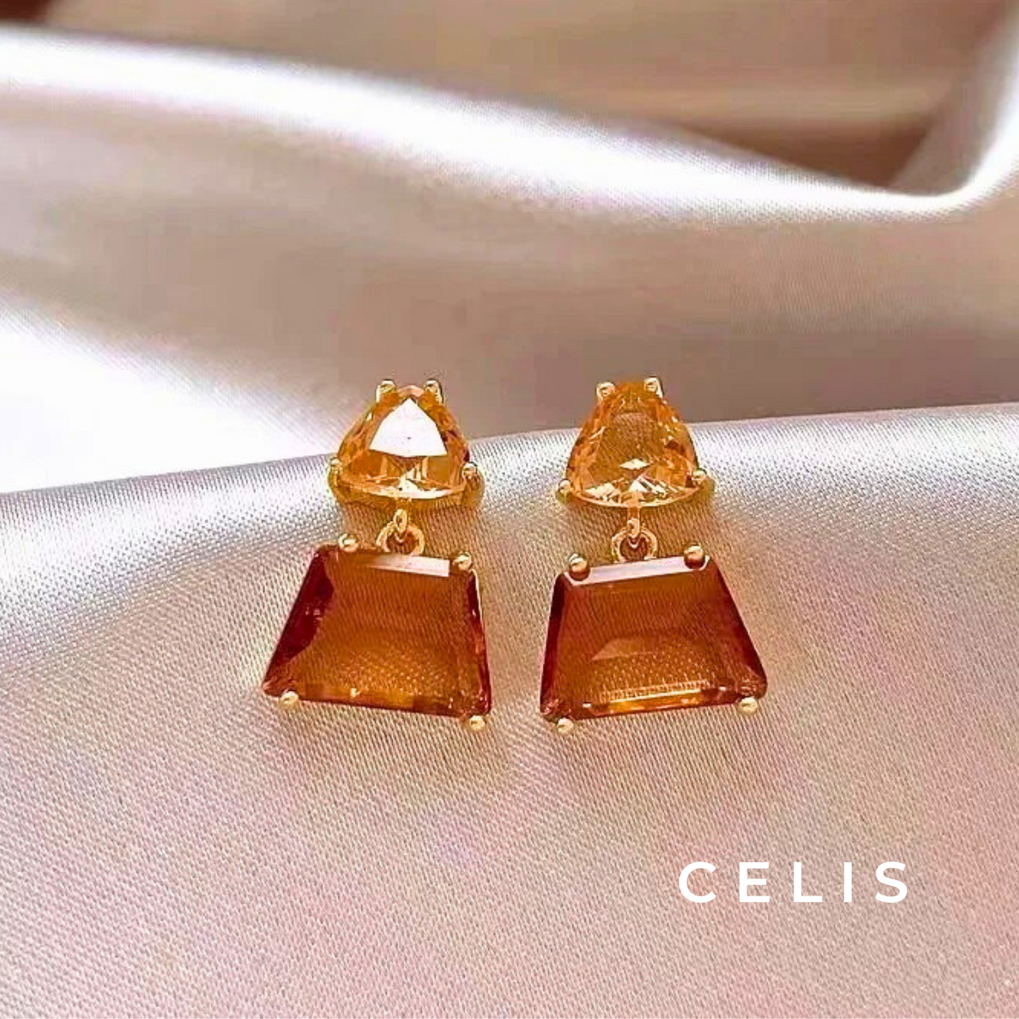 Brown Zirconia Earrings