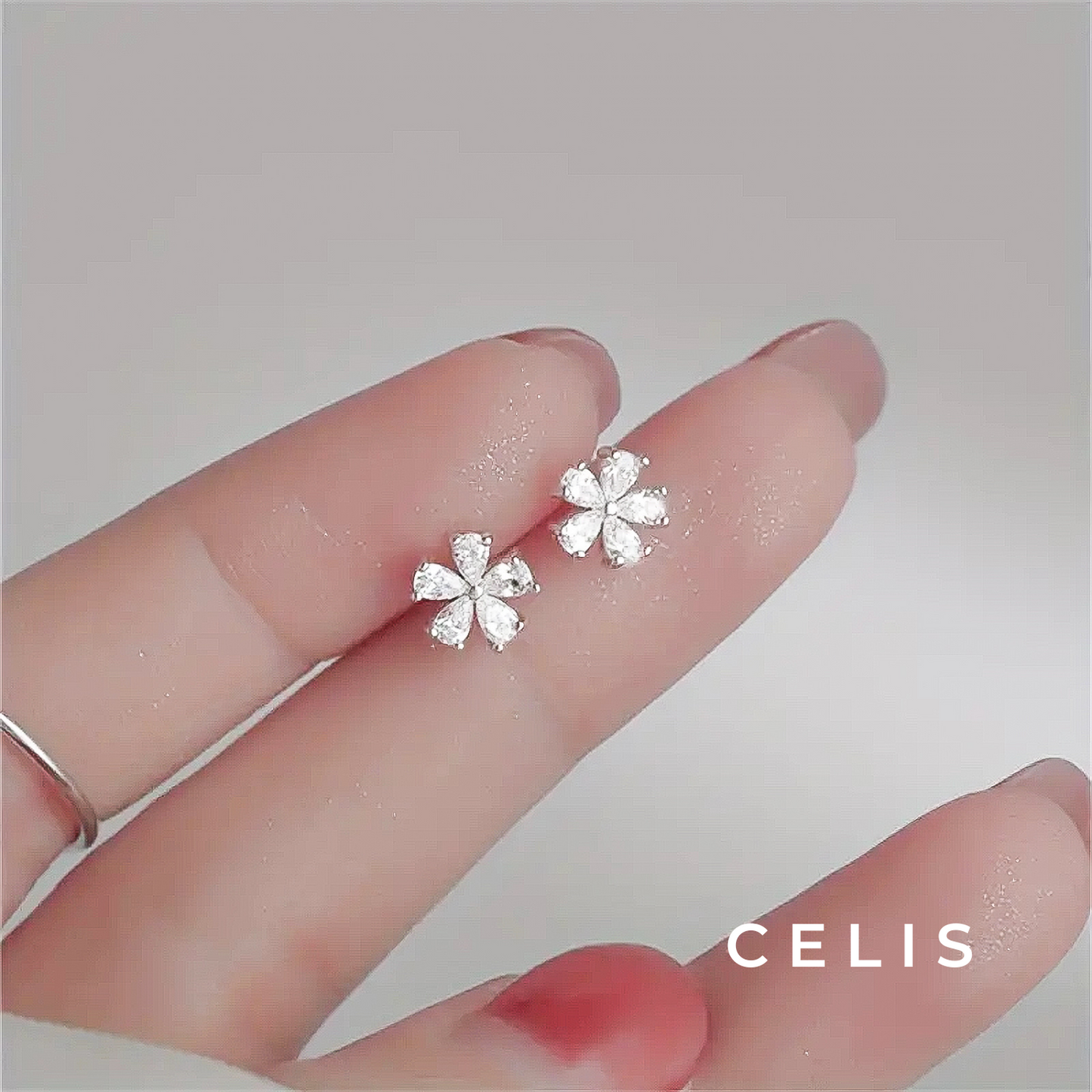 Flower Zirconia Earrings