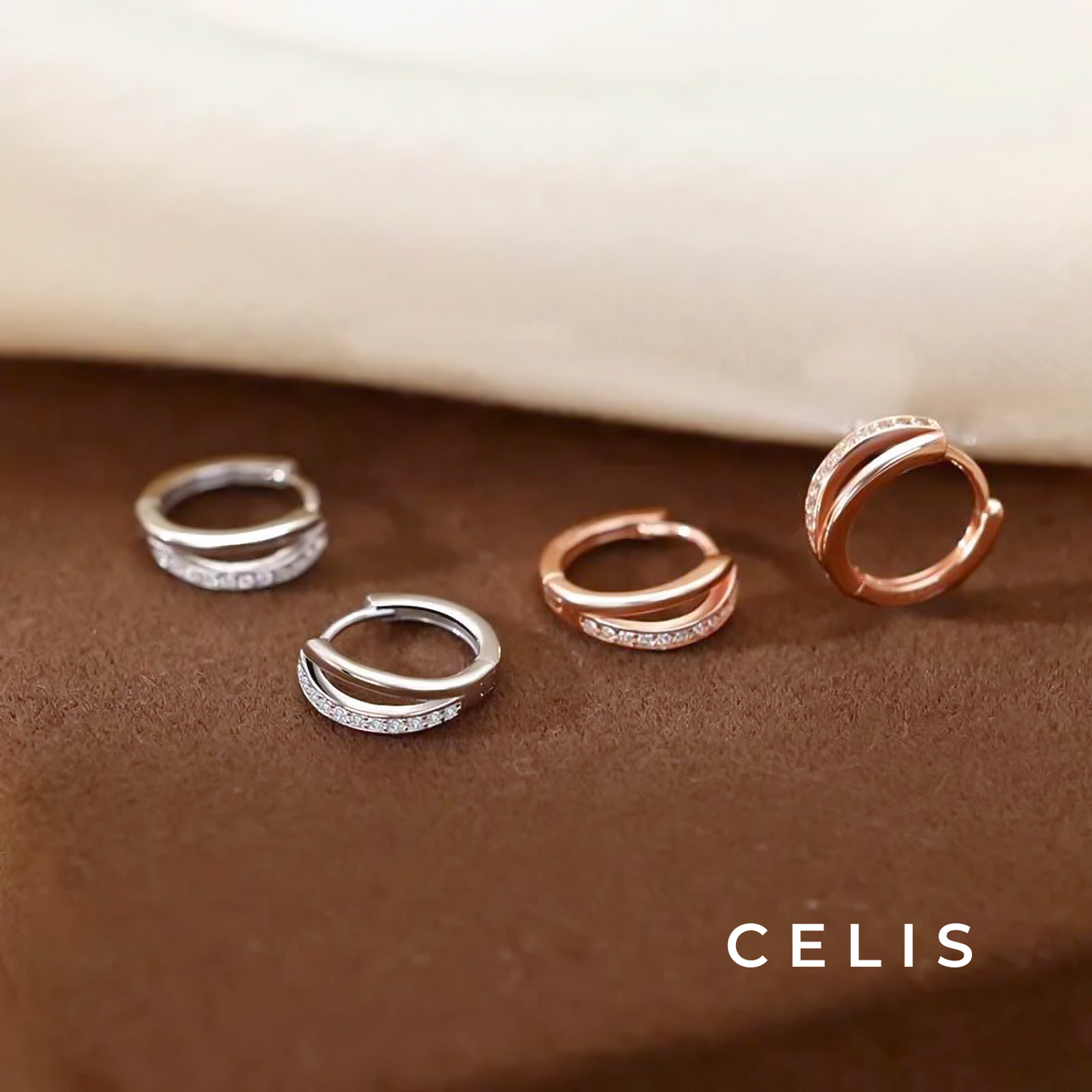 Layered Zirconia Earrings