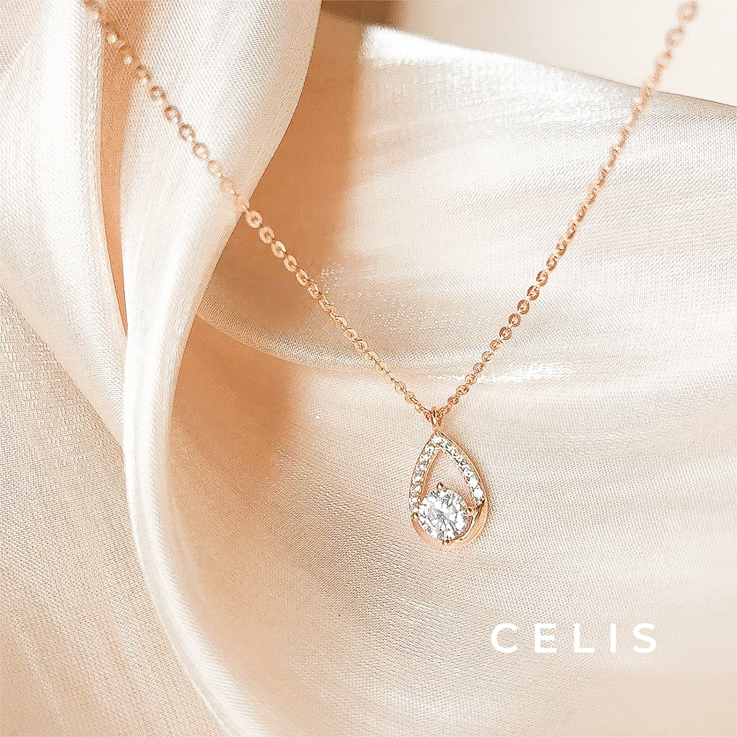 Zirconia Circle Drop Necklace