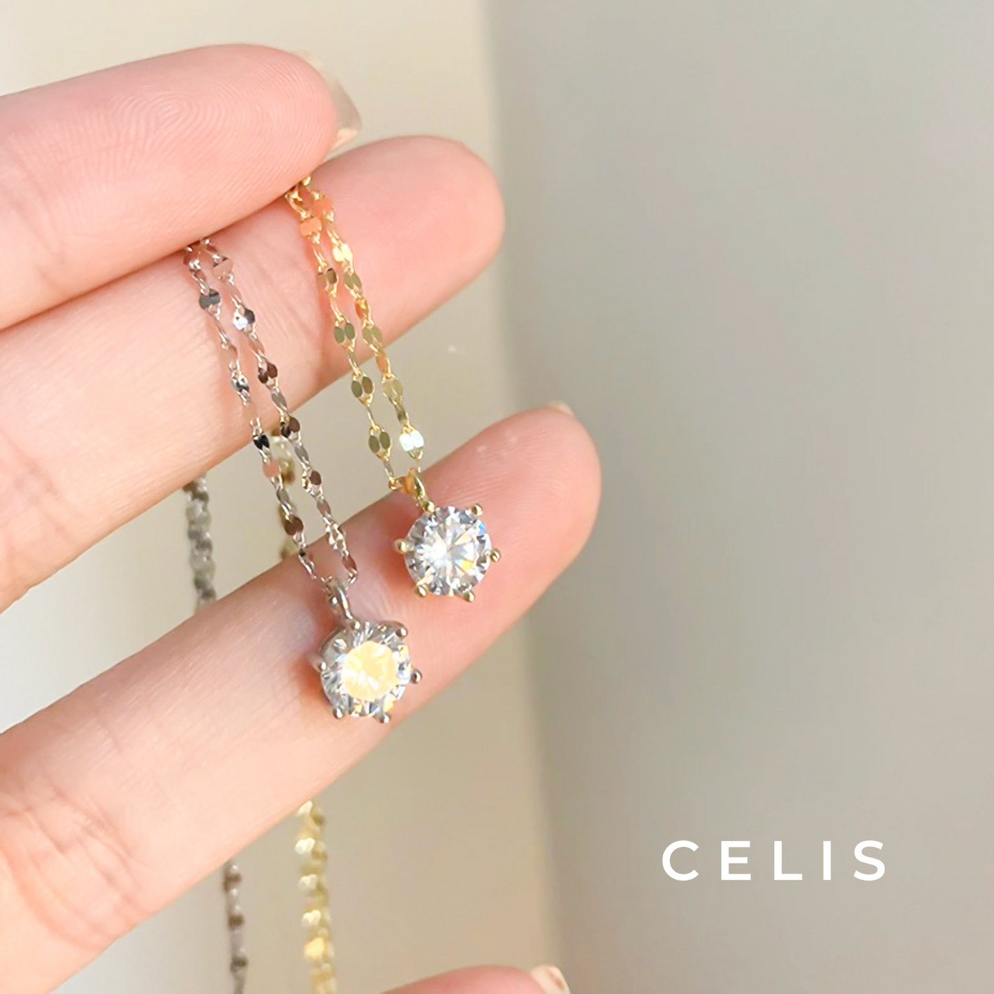 Zirconia Petal Chain Necklace