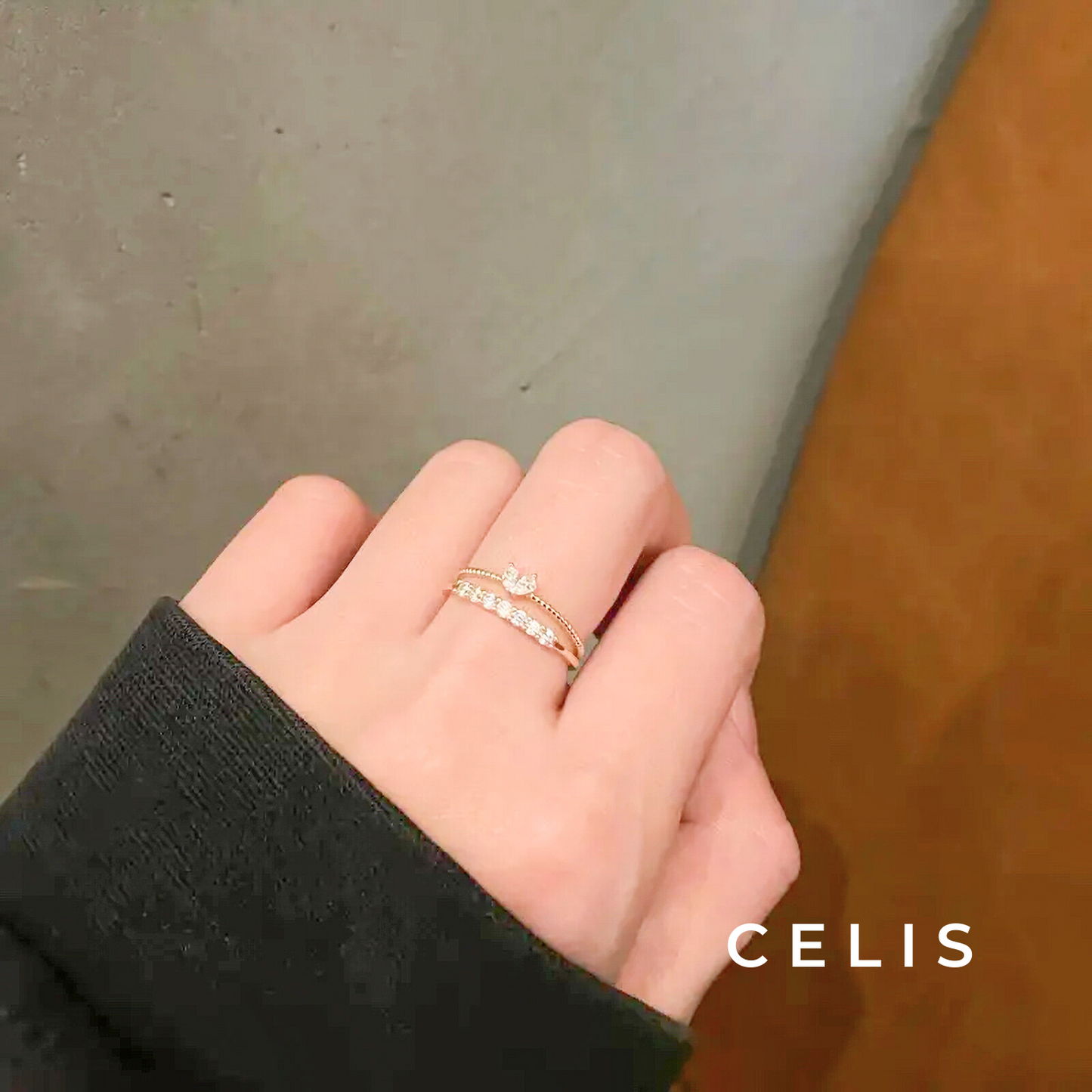 Heart Zirconia Stack Ring