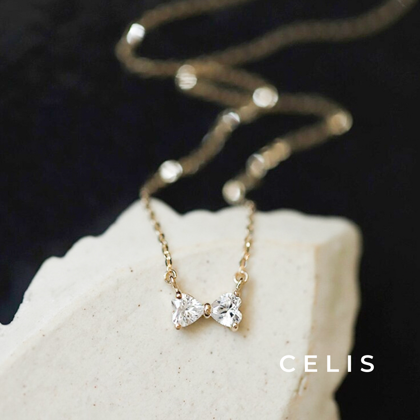 Ribbon Zirconia Necklace