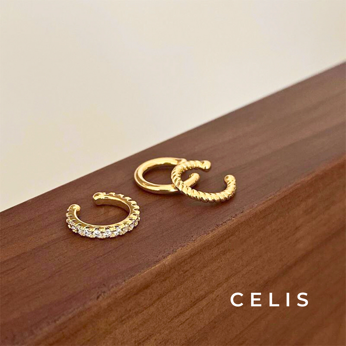 Simple Hoop Ear Cuff 3 Piece Set