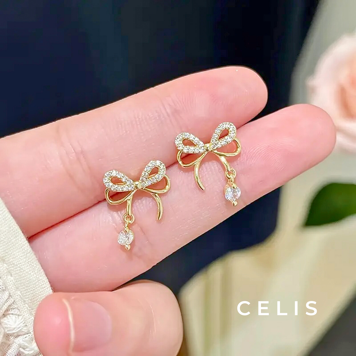 Shining Ribbon Earrings