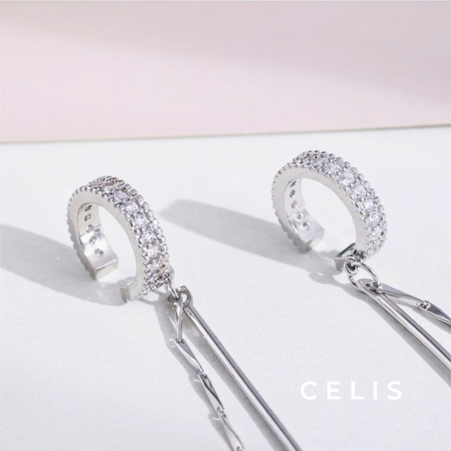 Zirconia Long Chain Ear Cuff