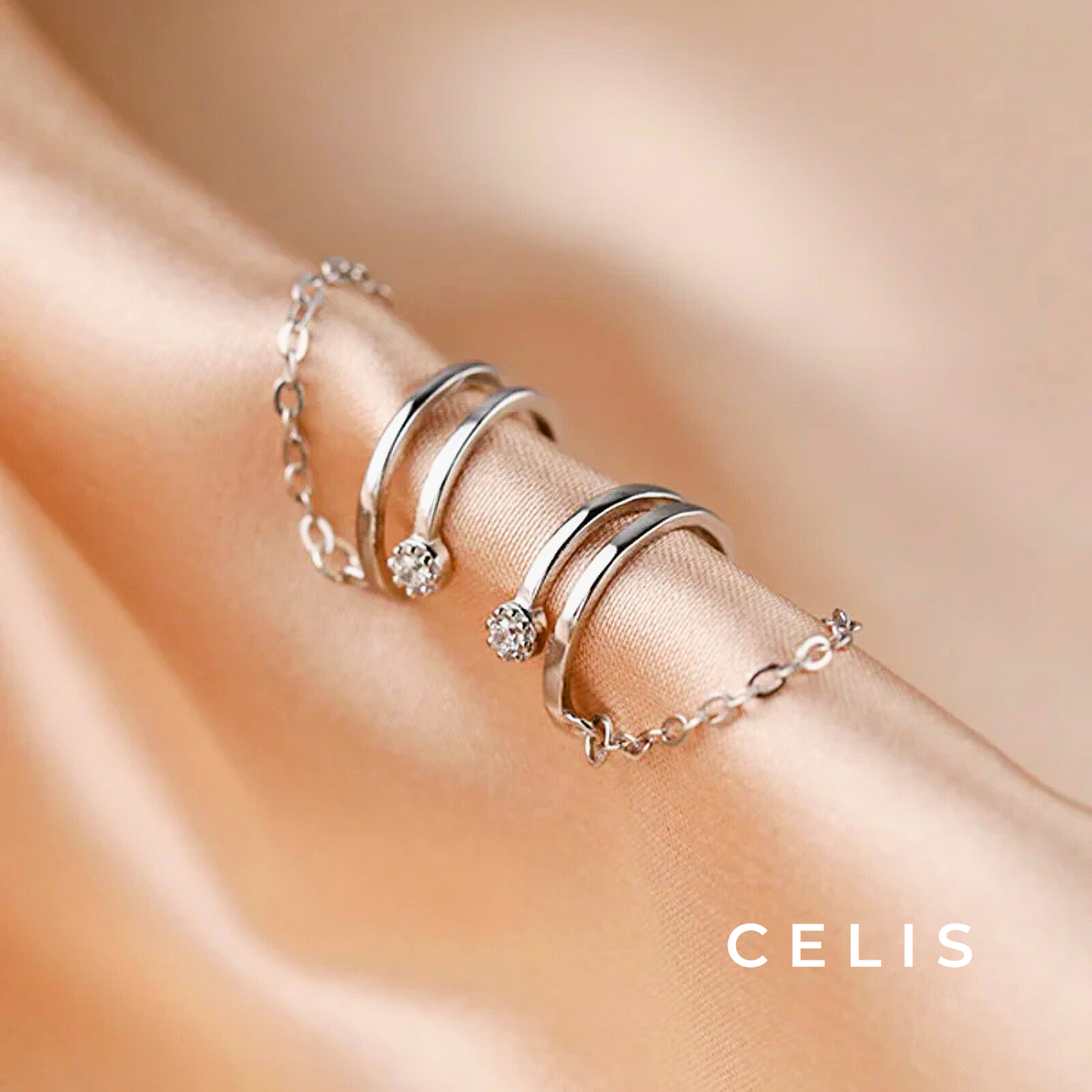 Simple Zirconia Chain Ear Cuff