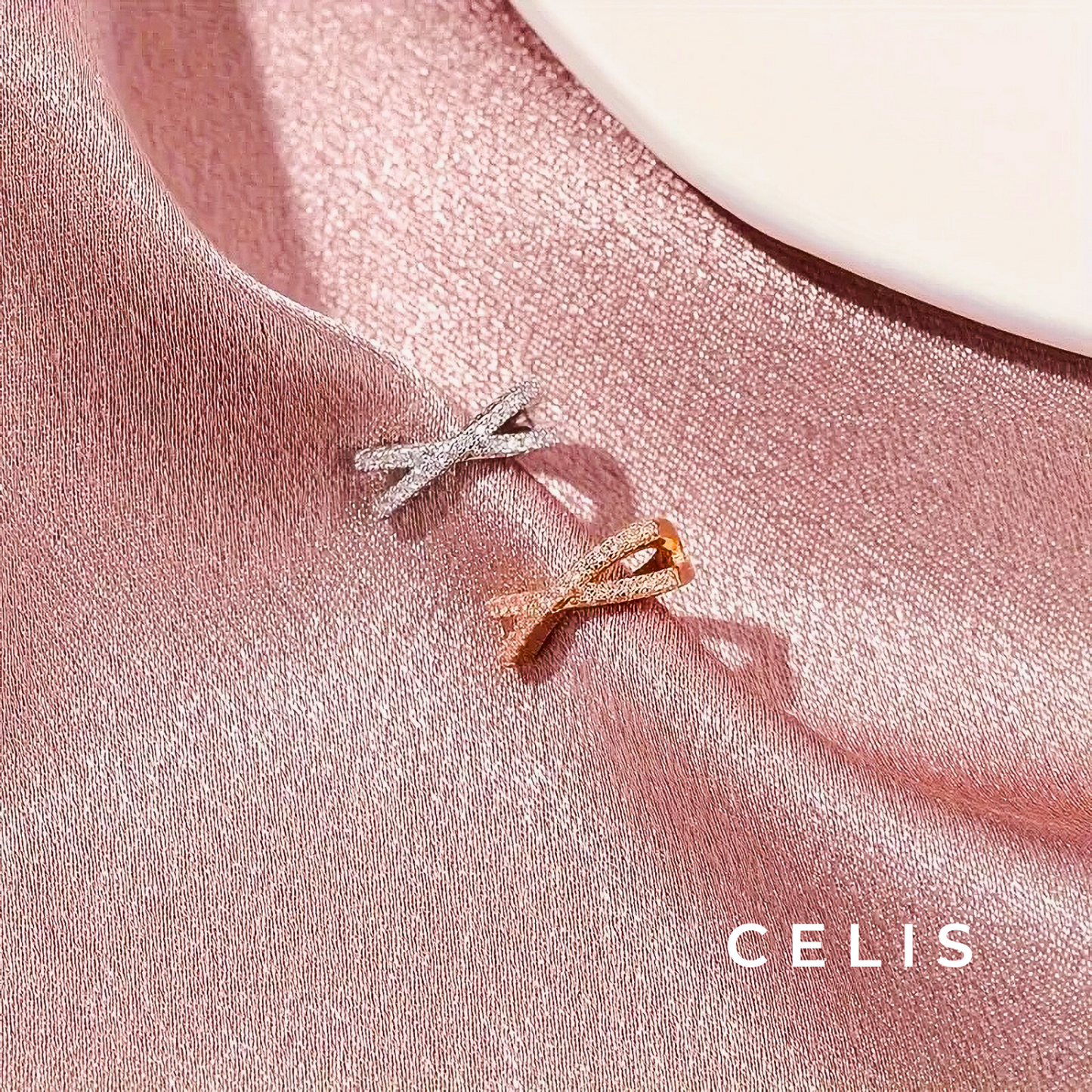 Cross Line Zirconia Ear Cuff