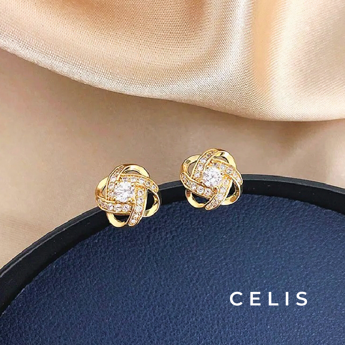 Zirconia Radiance Knot Earrings