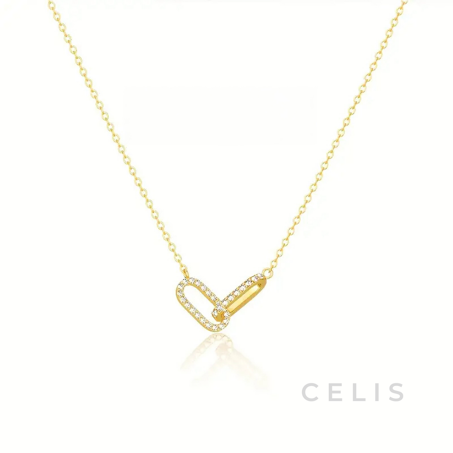 Double Ring Zirconia Necklace