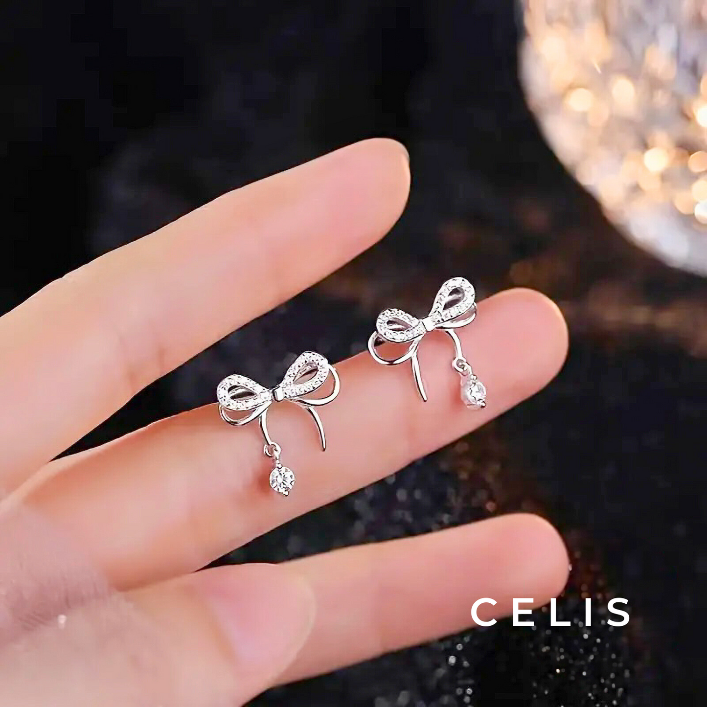 Shining Ribbon Earrings