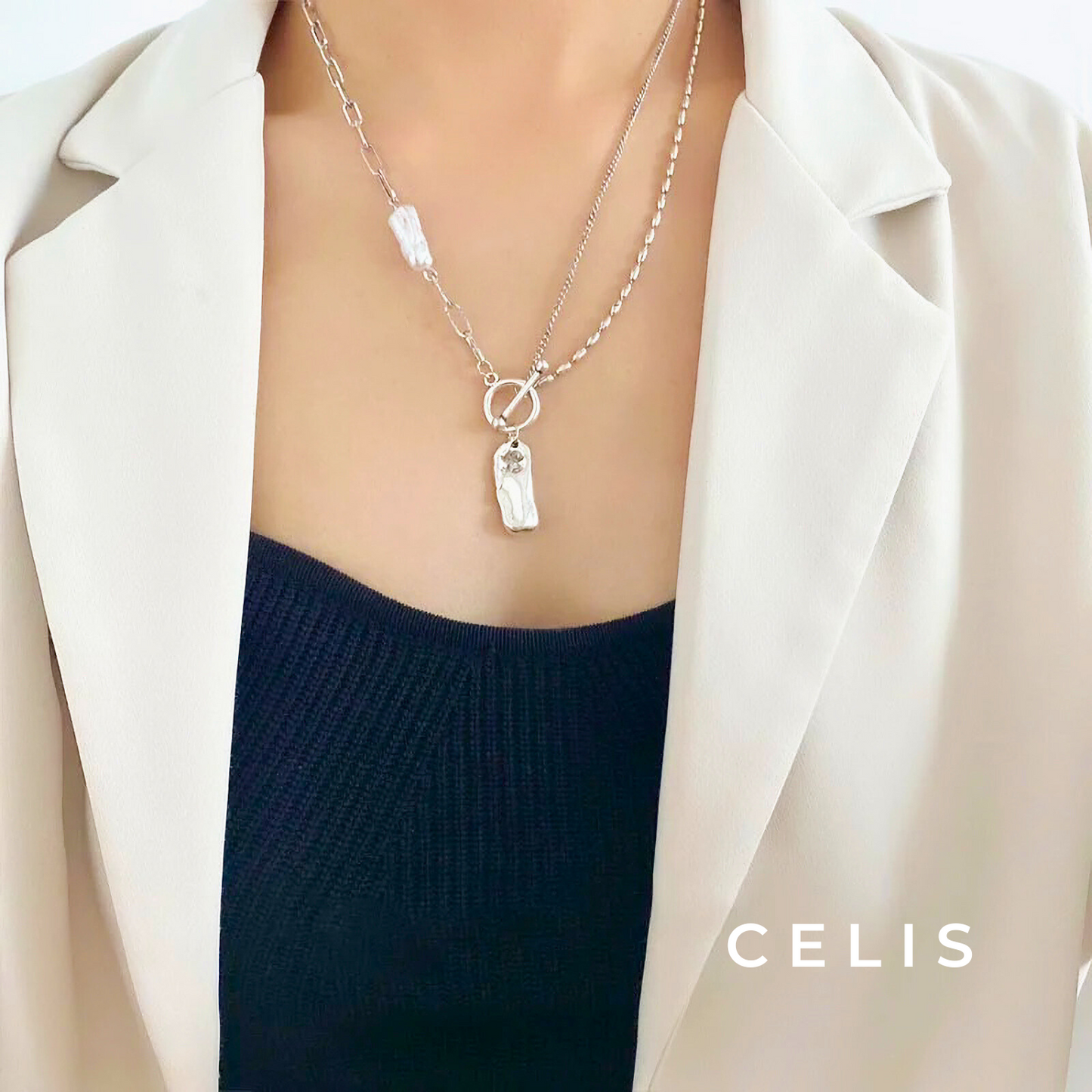 Pearl Baroque Chain Necklace