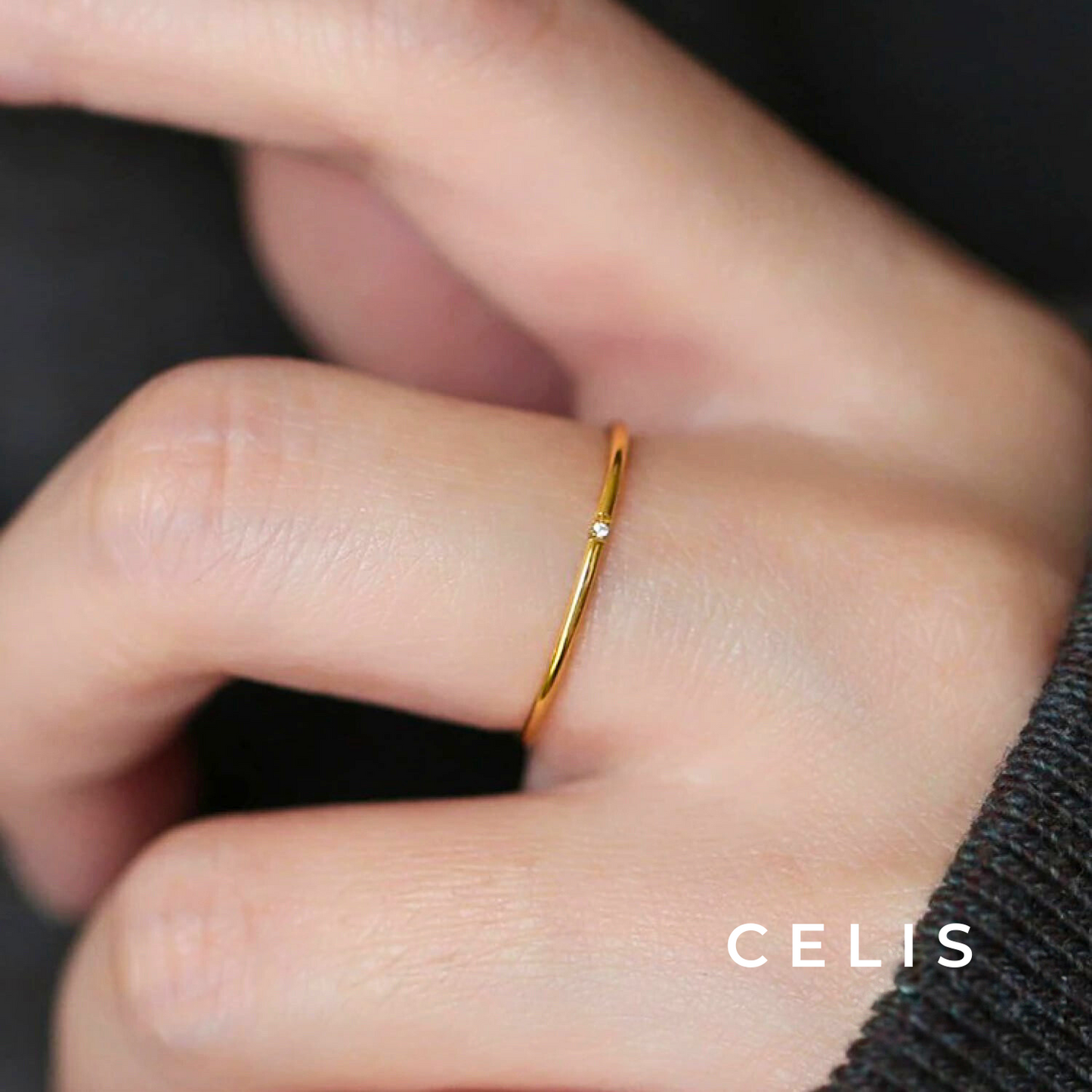 Zirconia Ring Gold Surgical Stainless Steel