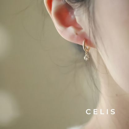 Zirconia Diamond Simple Hoop Earrings