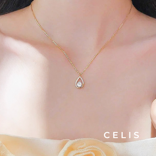 Zirconia Circle Drop Necklace