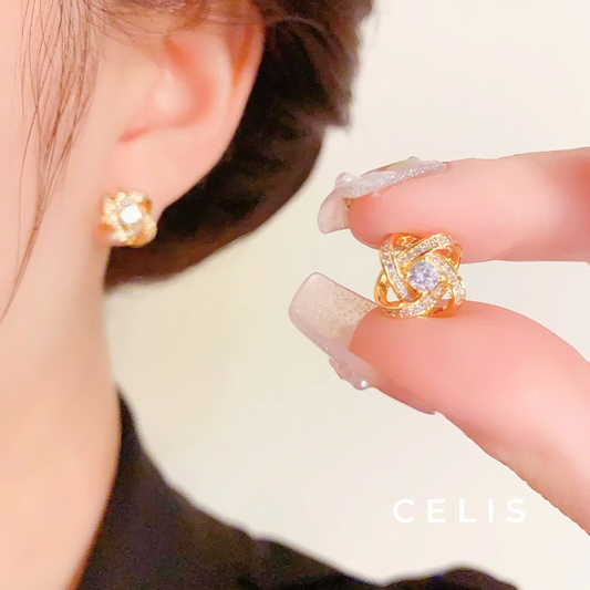 Zirconia Radiance Knot Earrings