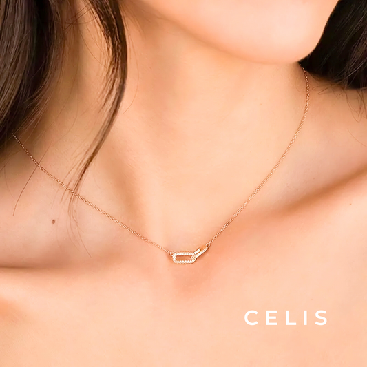Double Ring Zirconia Necklace