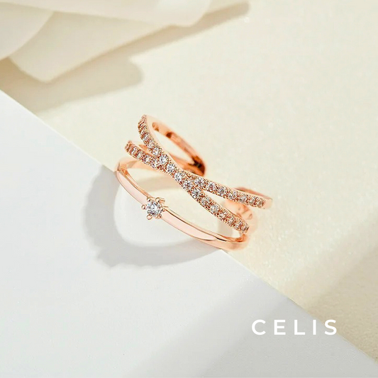 Cross Glitter Zirconia Ring