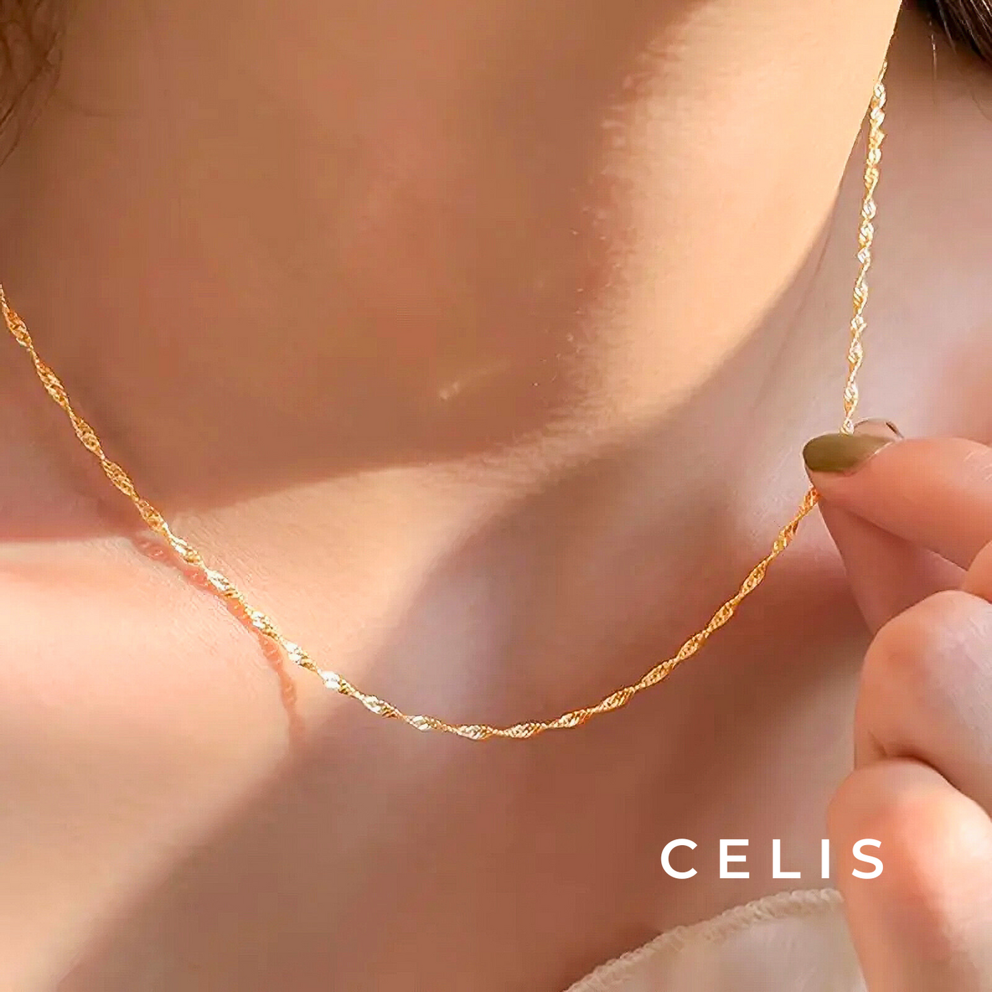 Twisted Gold Chain Necklace