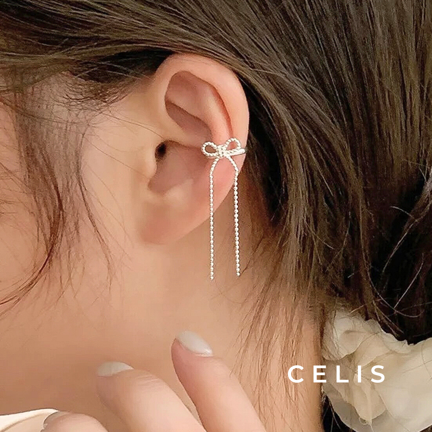Ribbon Tassel Ear Cuff