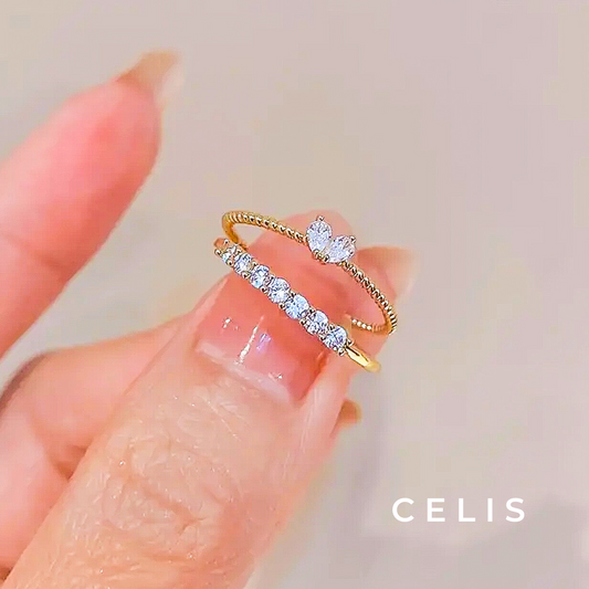 Heart Zirconia Stack Ring
