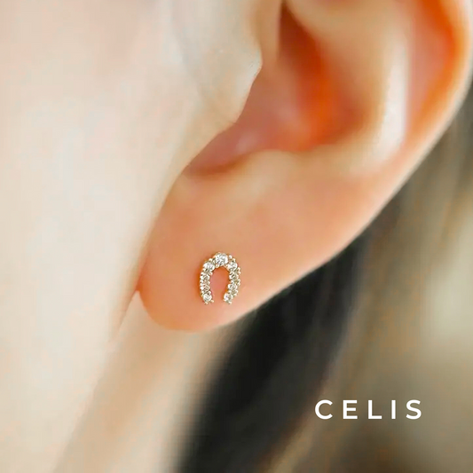 Horseshoe Zirconia Earrings