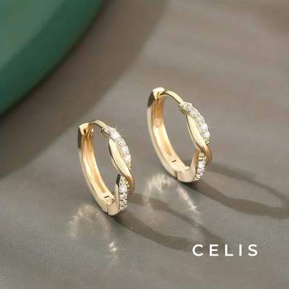 【Limited Item】 Twisted Zirconia Earrings