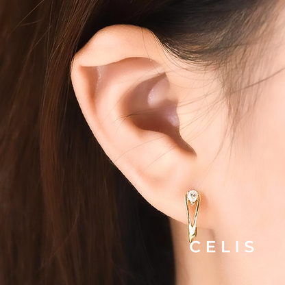 【Limited Item】 Elegant Hoop Zirconia Earrings