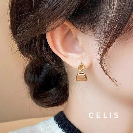Brown Zirconia Earrings