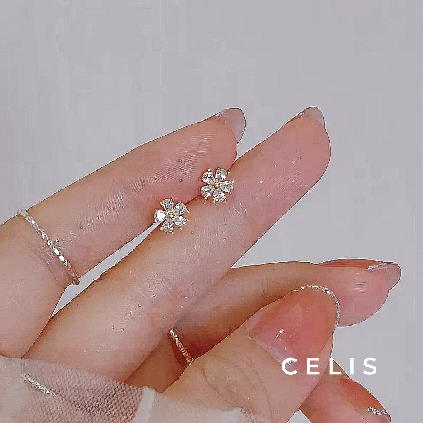 Flower Zirconia Earrings