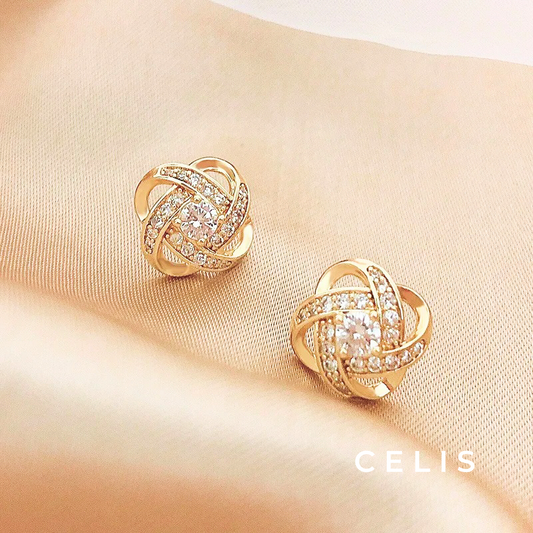 Zirconia Radiance Knot Earrings